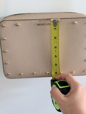 Michael Kors Taupe Crossbody with Gold Stud Accents